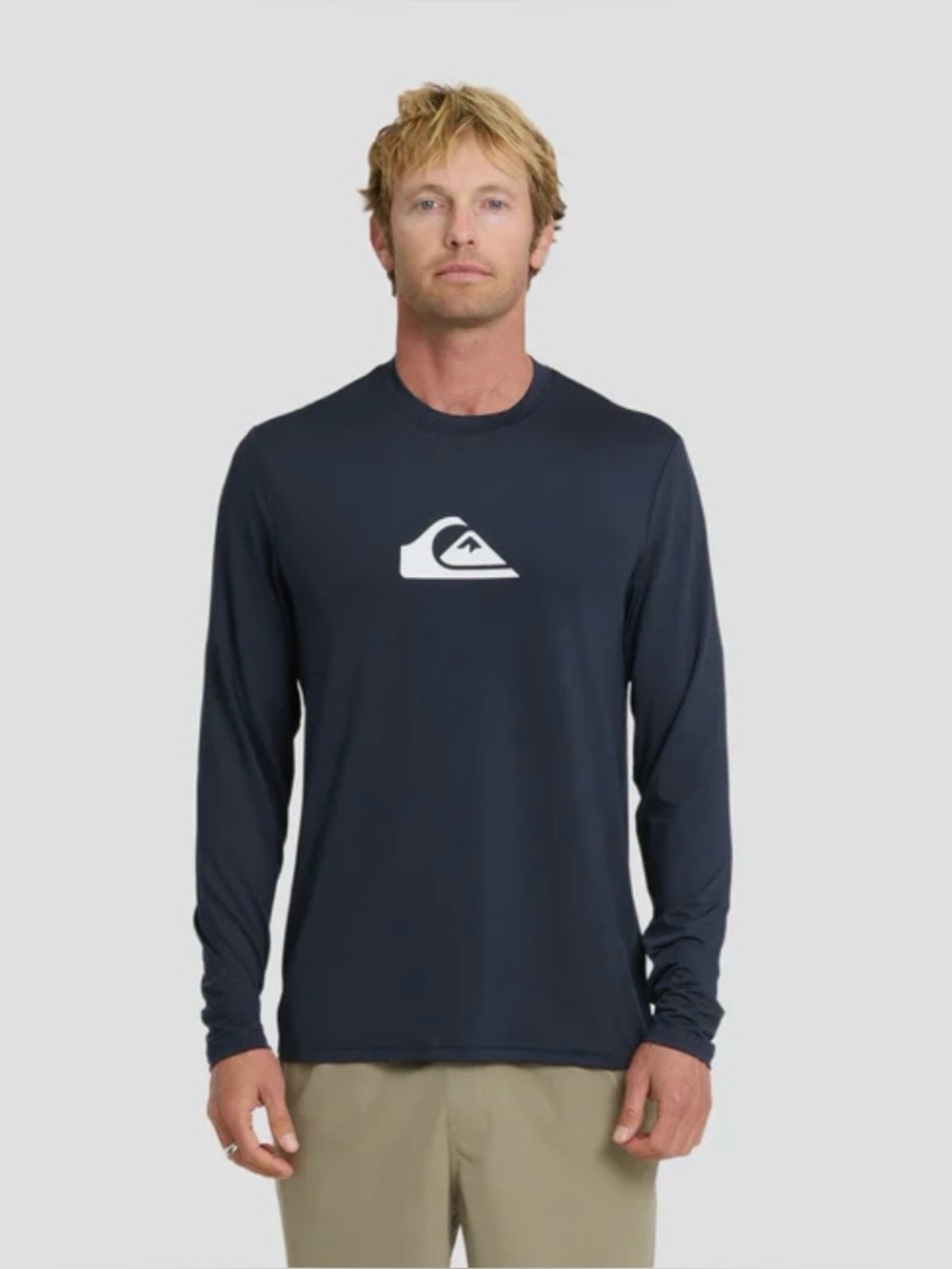 Quiksilver Men's Long Sleeve Performance Tee -  with White Logo